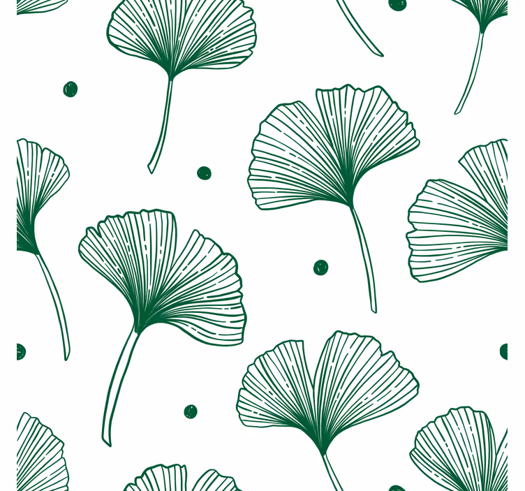 Estore de rolo para sala folhas verdes de ginkgo - TenStickers