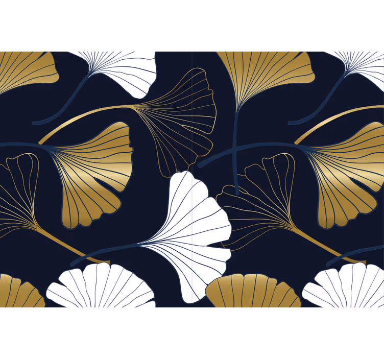 Estore de rolo para sala folhas de ginkgo relevadas - TenStickers