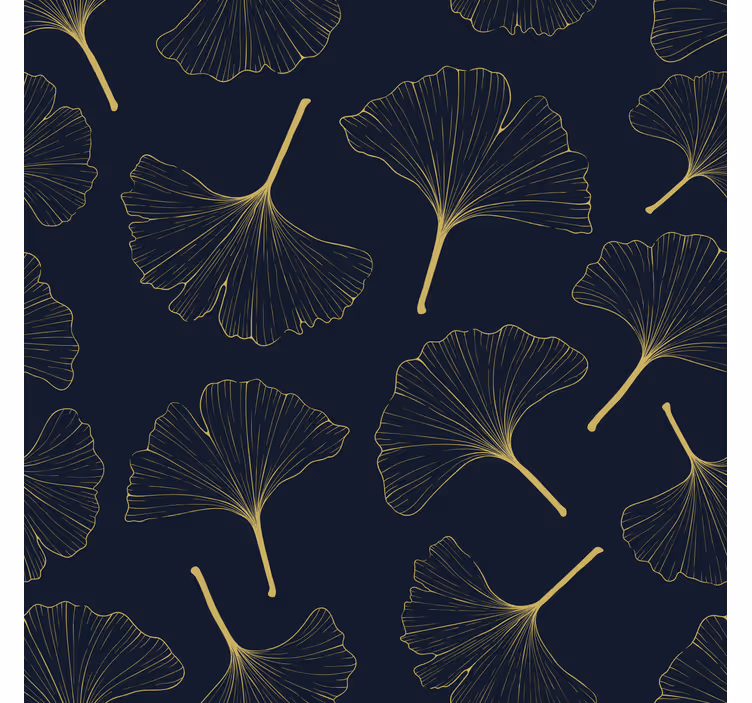 Estore de rolo para sala folhas de ginkgo douradas 3d - TenStickers
