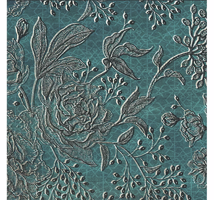 Estore de rolo para sala flora oriental - TenStickers
