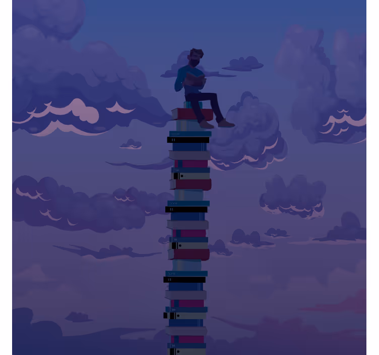 Estore de rolo para sala ilustração de torre de livros - TenStickers