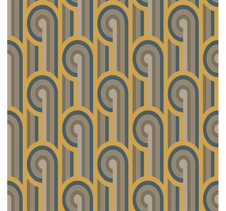 Estore de rolo para sala com formas geométricas art déco - TenStickers