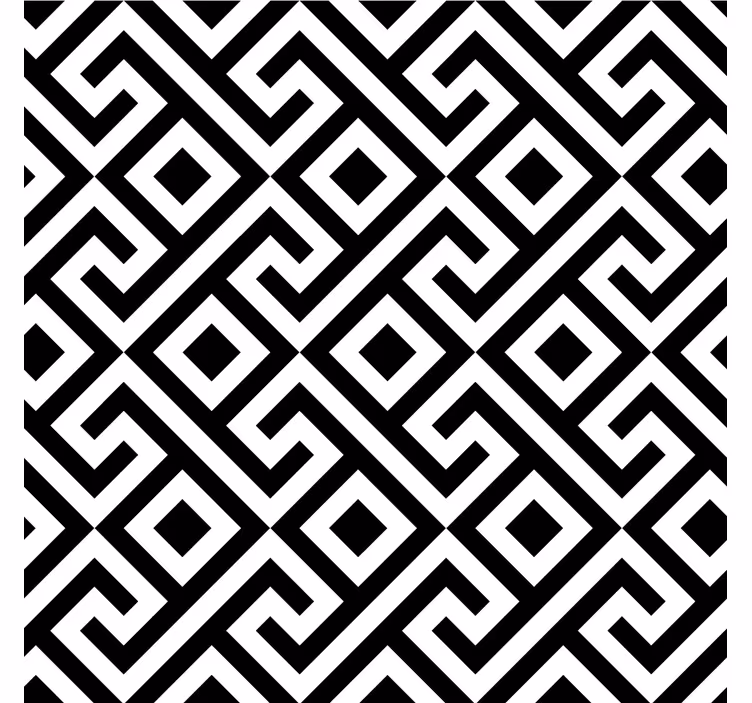 Estore de rolo para sala padrão geométrico preto e branco - TenStickers