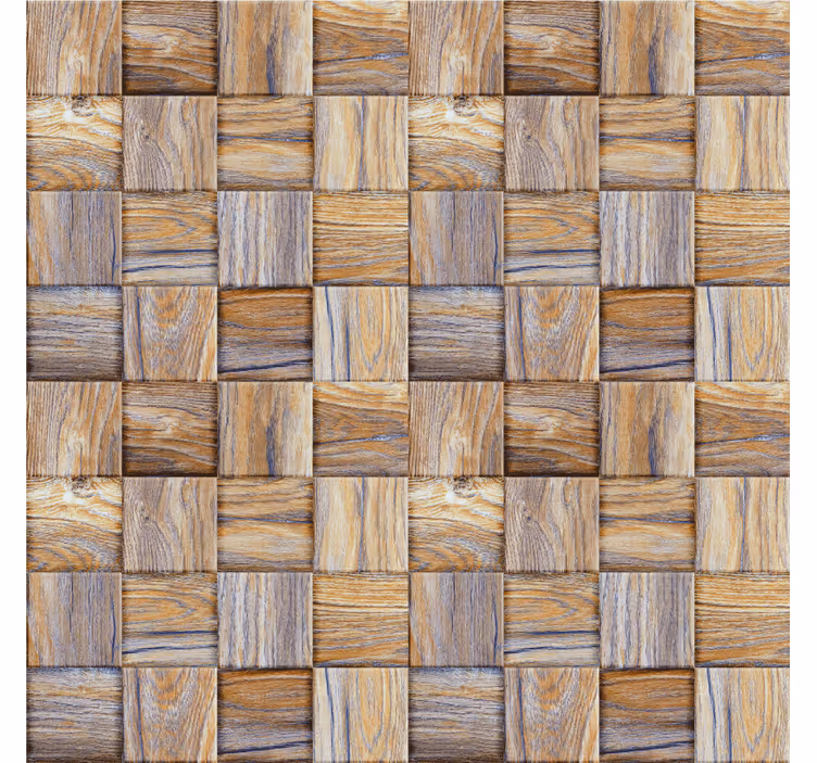 Estore de rolo para sala mosaico imitação madeira anos 80 - TenStickers