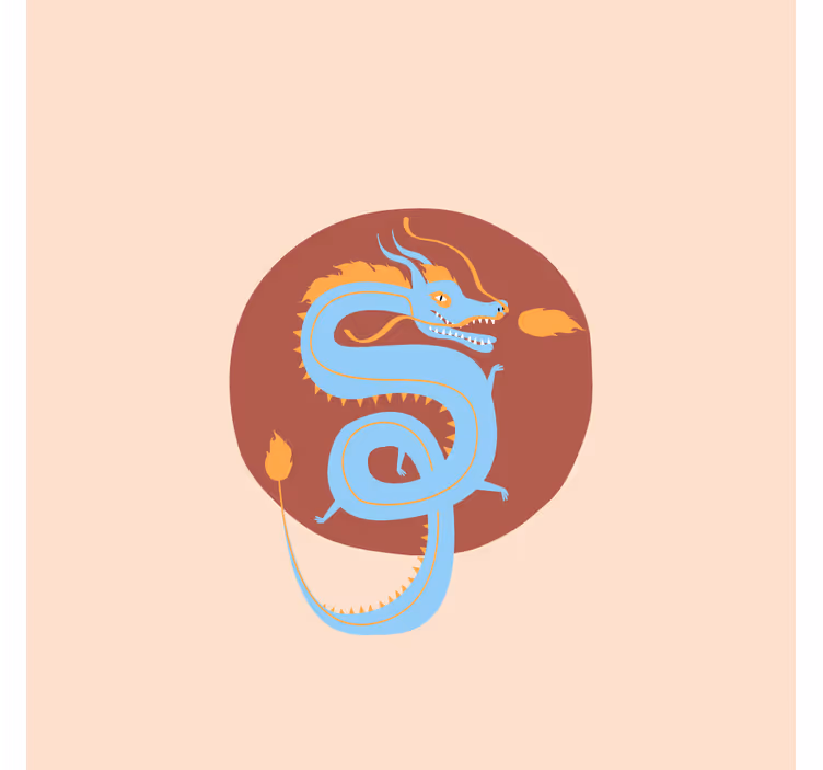 Estore de rolo para sala dragão azul claro - TenStickers