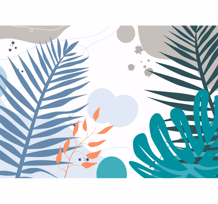 Estore de rolo para sala folhas tropicais coloridas - TenStickers