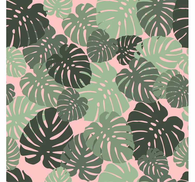 Estore de rolo para sala folhas de monstera rosa - TenStickers
