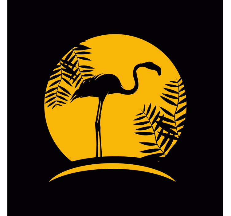 Estore de rolo para sala flamingo negro com lua - TenStickers