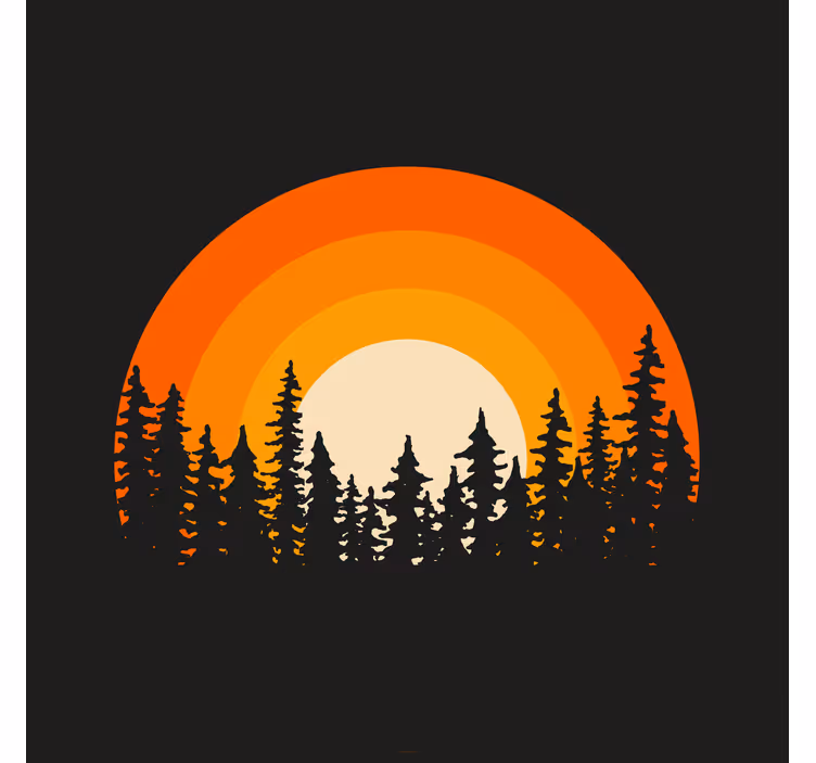 Estore de rolo para sala amanhecer na floresta escura - TenStickers