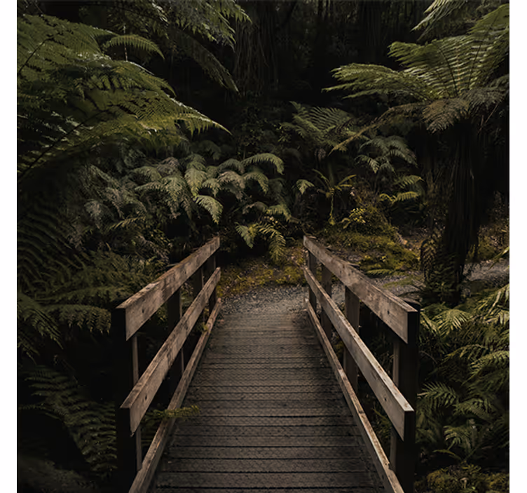 Estore de rolo para sala ponte "nature" na floresta - TenStickers
