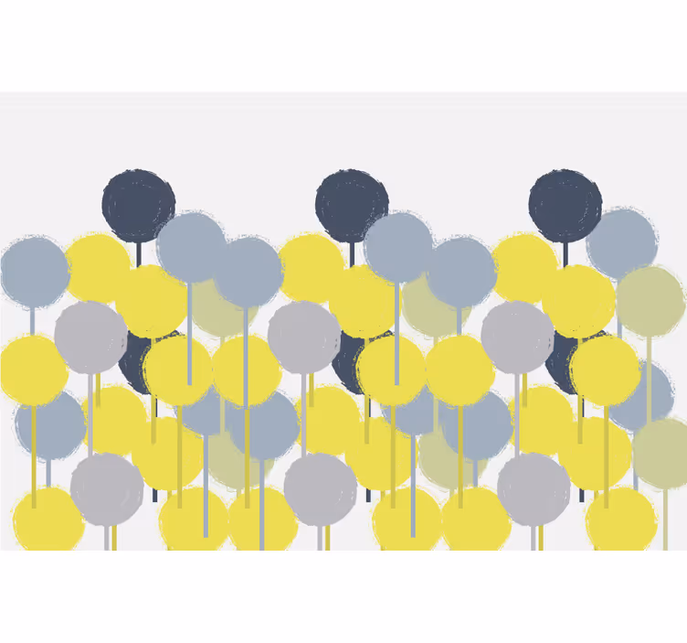 Estore de rolo para sala arte minimalista em amarelo e cinza - TenStickers