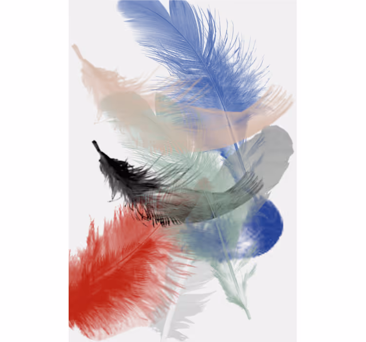 Estore de rolo para sala com design de penas coloridas - TenStickers