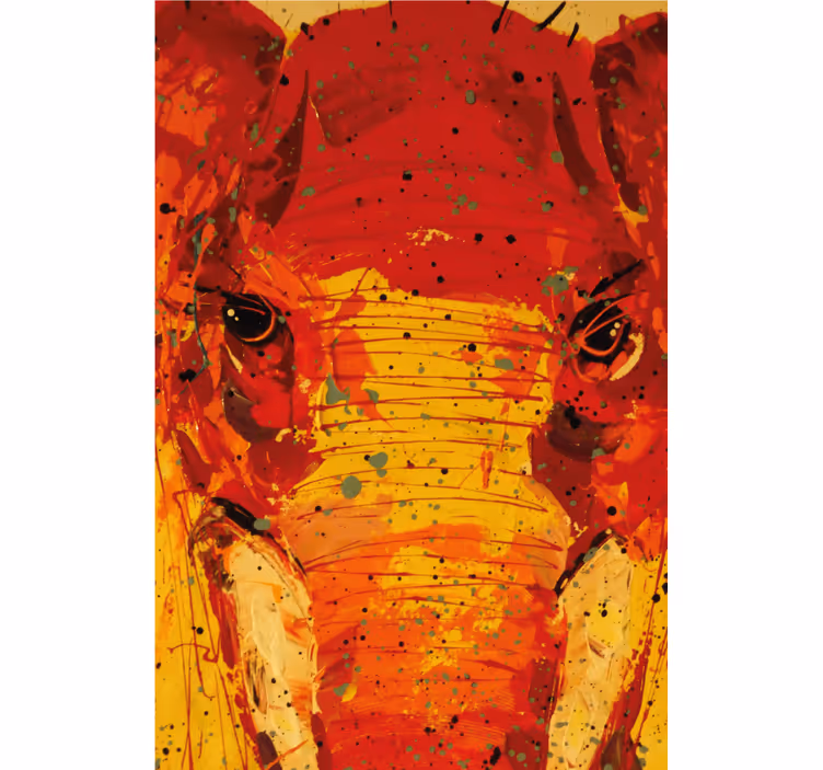 Estore de rolo para sala rosto de elefante colorido - TenStickers