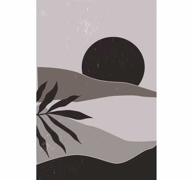 Estore de rolo para sala pôr do sol em preto e branco - TenStickers