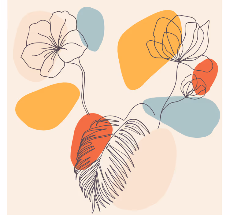 Estore de rolo para sala arte de parede botânica - TenStickers