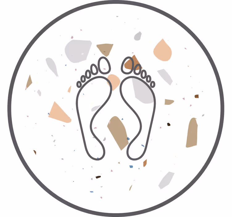 Estore de rolo branco pegadas de terrazzo - TenStickers