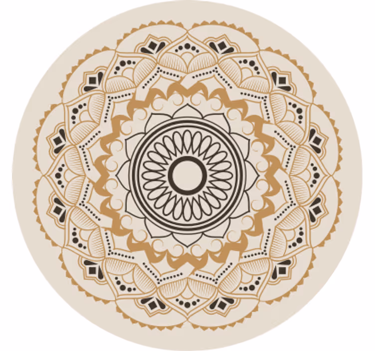 Estore de rolo bege design circular mandala beige - TenStickers