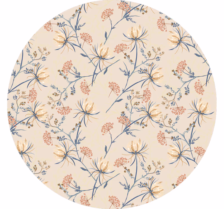 Estore de rolo bege superfície floral botânica - TenStickers