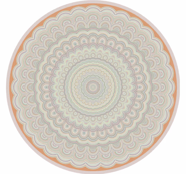 Estore de rolo bege mandala circular bege - TenStickers