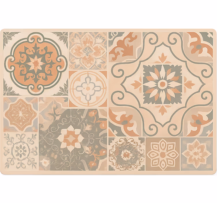 Estore de rolo bege azulejos de cimento vários tamanhos - TenStickers