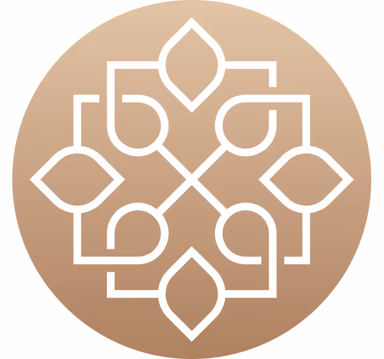 Estore de rolo bege com design de mandala geométrica - TenStickers