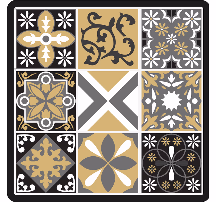Estore de rolo quarto com azulejos em ouro e prata - TenStickers