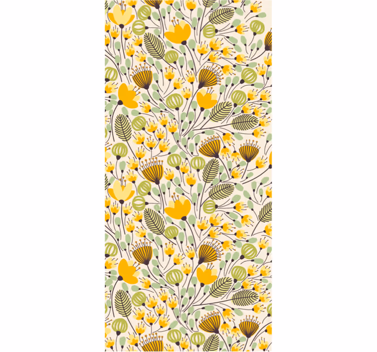 Estore de rolo quarto renda floral amarela - TenStickers