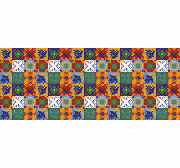 Estore de rolo quarto com azulejos mexicanos coloridos - TenStickers