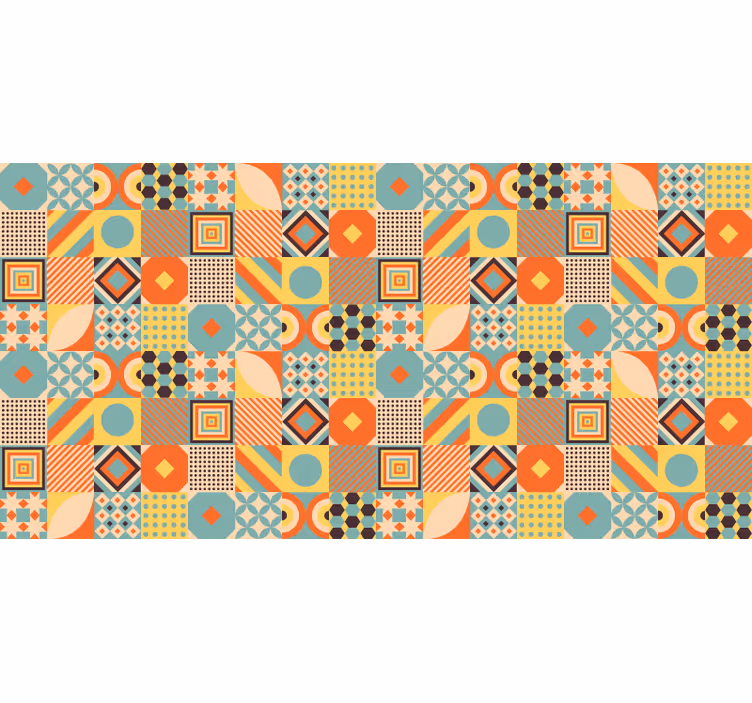 Estore de rolo quarto azulejos coloridos - TenStickers
