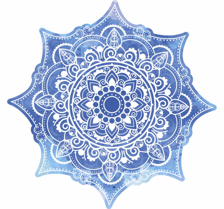 Estore de rolo quarto mandala azul aquarella - TenStickers