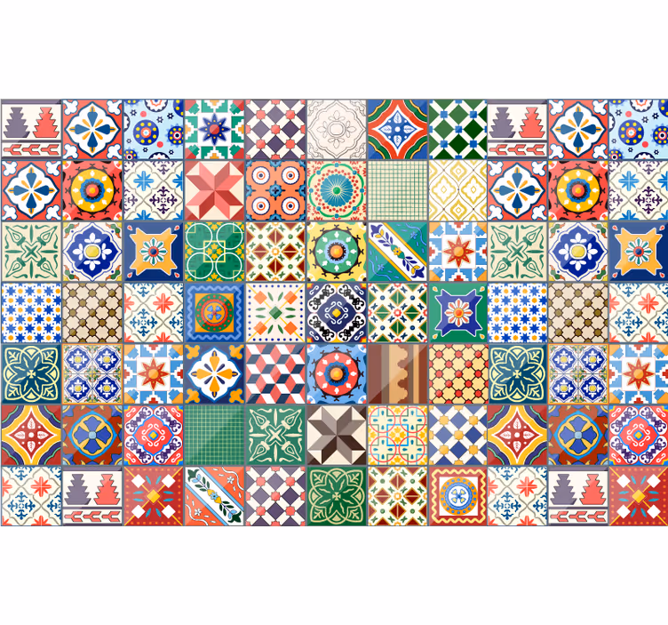 Estore de rolo quarto azulejos mexicanos verdes - TenStickers