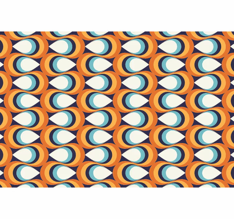 Estore de rolo quarto padrão de círculos pontudos 70s - TenStickers