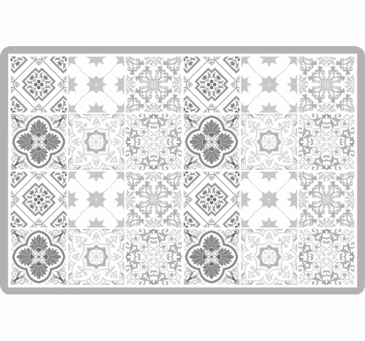 Estore de rolo quarto padrão de azulejos cinza marroquino - TenStickers