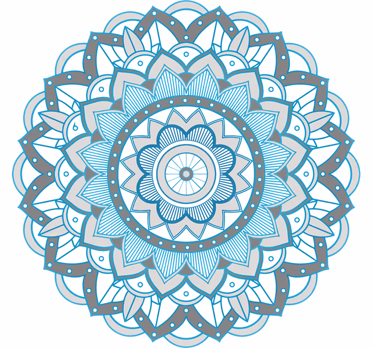 Estore de rolo quarto com design de mandala azul - TenStickers