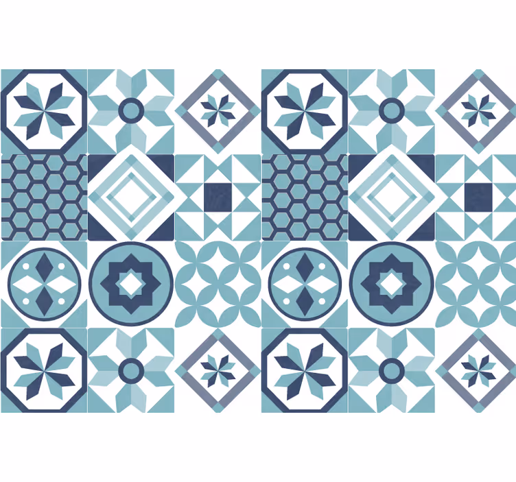 Estore de rolo quarto com ornamentos azul escuro - TenStickers