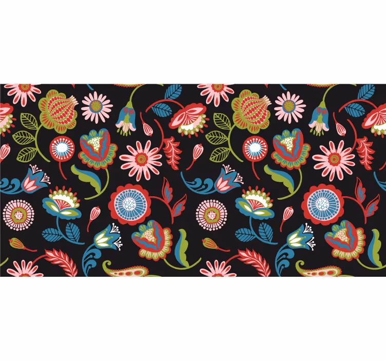 Estore de rolo quarto padrão folclórico colorido no escuro - TenStickers