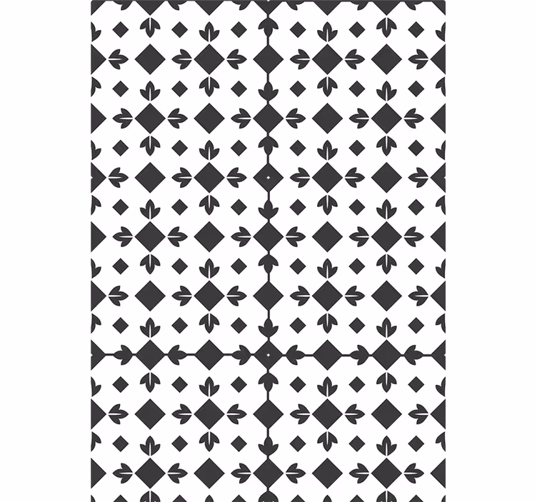 Estore de rolo quarto azulejos pretos e brancos - TenStickers
