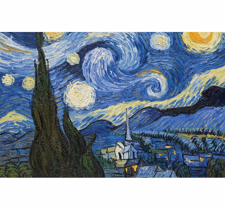 Estore de rolo quarto noite estrelada de van gogh - TenStickers