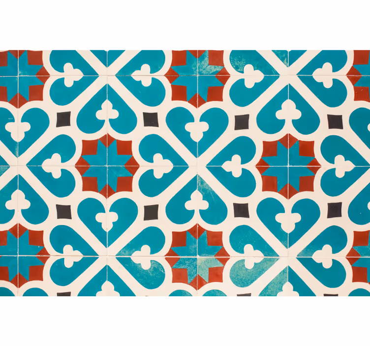 Estore de rolo quarto piso cerâmico com detalhes marrons - TenStickers