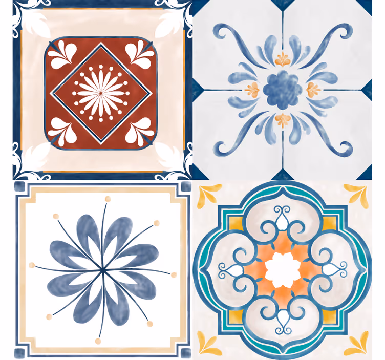 Estore de rolo quarto azulejos vintage quatro - TenStickers