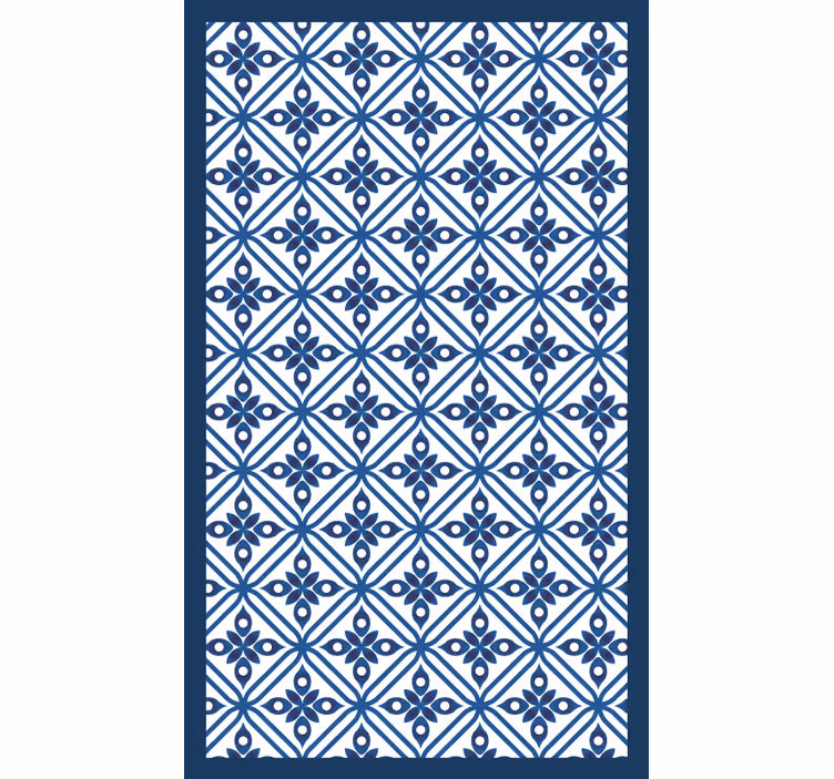 Estore de rolo quarto padrão japonês azul e branco - TenStickers