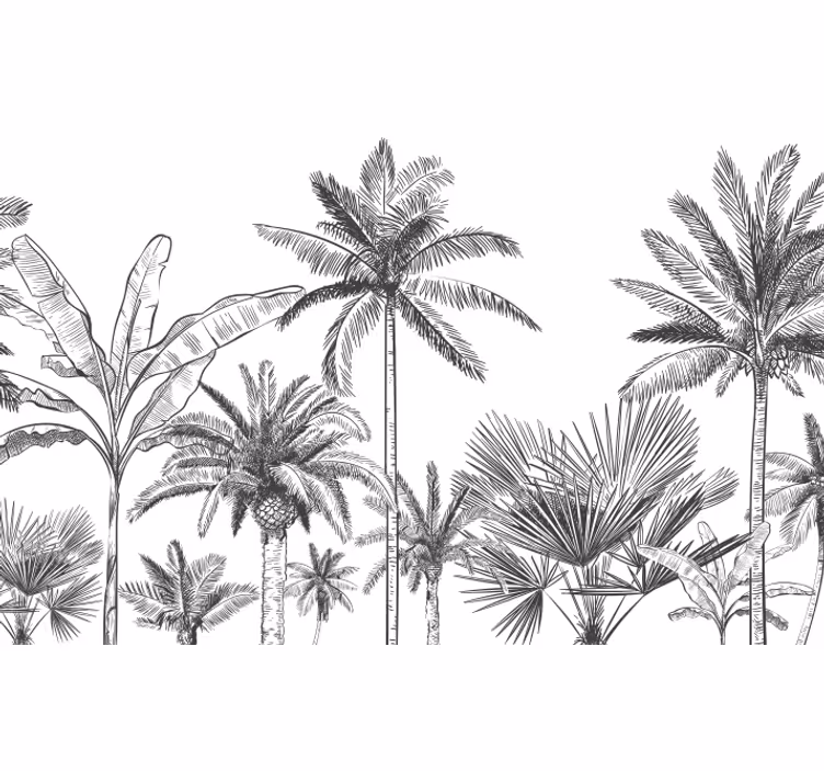 Estore de rolo branco mural da selva - TenStickers