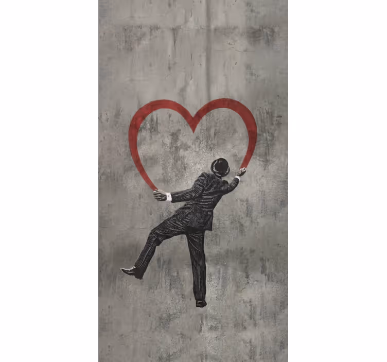 Estore de rolo cinzento grafite de coração banksy - TenStickers