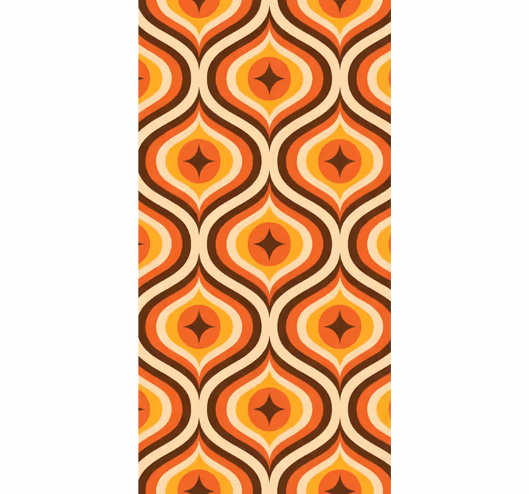 Estore de rolo vintage padrão laranja dos anos 70 - TenStickers
