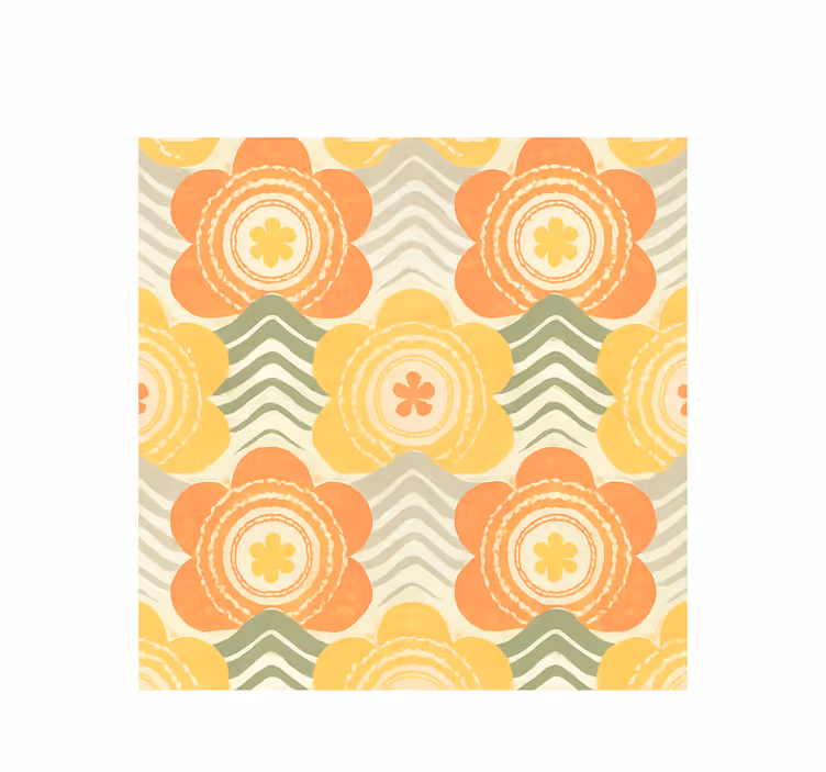 Estore de rolo vintage padrão retrô florido dos anos 70 - TenStickers