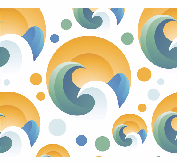 Estore de rolo vintage padrão de sol dos anos 70 - TenStickers