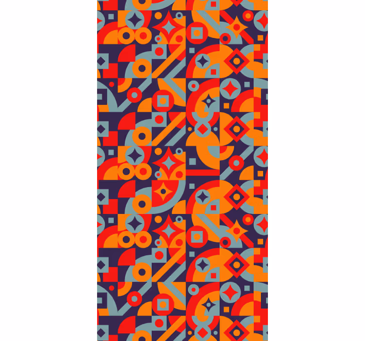 Estore de rolo vintage com motivos geométricos - TenStickers