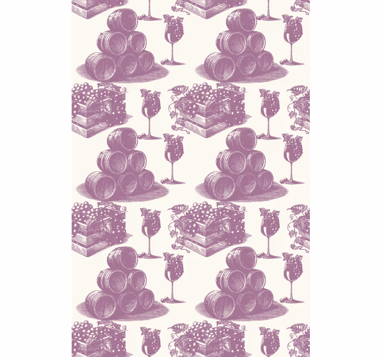 Estore de rolo vintage padrão francês em violeta - TenStickers