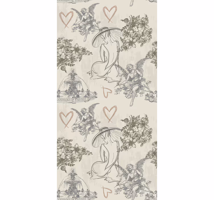 Estore de rolo vintage padrão romântico francês - TenStickers