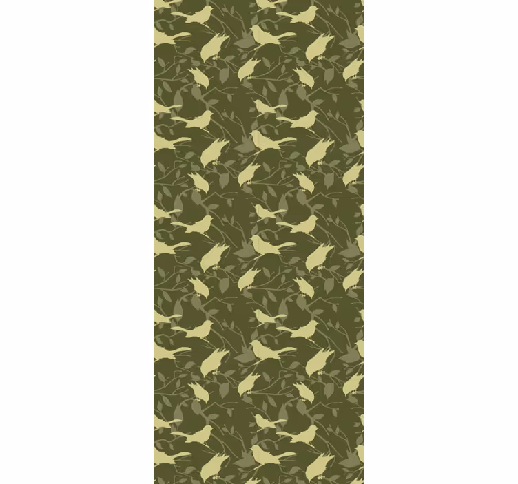 Estore de rolo vintage padrão vitoriano de pássaros verdes - TenStickers